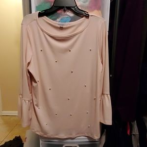 Valerie Stevens Embellished Peach Blouse